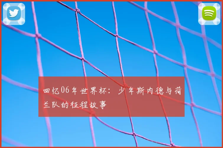 回忆06年世界杯：少年斯内德与荷兰队的征程故事